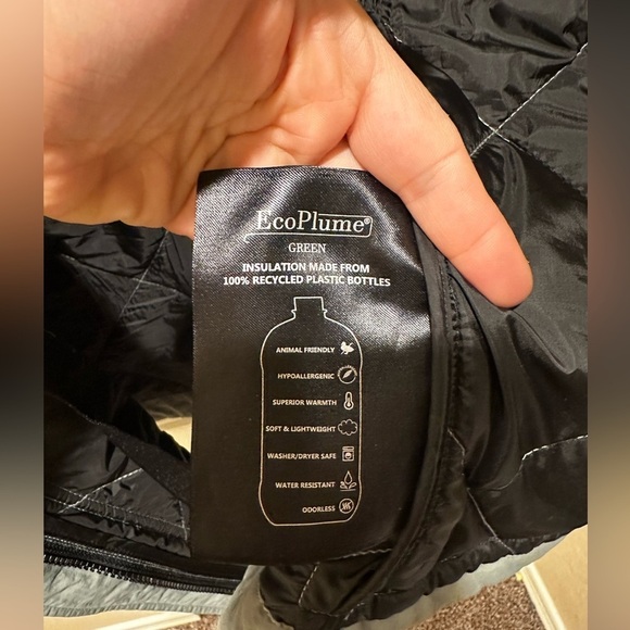 Bernardo Nordstrom Eco-Minded Women’s Hooded Full Zip Quilted Puffer Sage, S - Picture 4 of 14